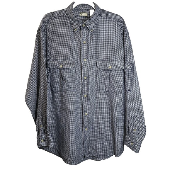 Bugle Boy Original Shirt Men's SZ L Houndstooth Button Up Sleeve & Chest Pockets - Picture 1 of 10